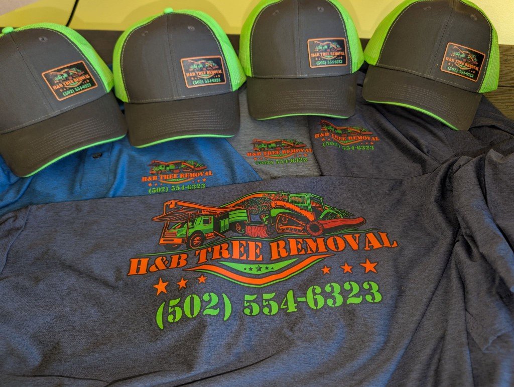 Multiple custom hats and shirts
